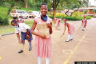The children in a Uganda School trying to clean the roads of the school.<br /><br />This education business of keeping the children of Uganda in a pandemic lockdown for two years is questionable how many children have died of COVID19 during this period. The children should now benefit much more by offering them all sorts of incentives to run back to school. Money, a smart phone and reduced data, and free meals at schools should be priority. This national children&#039;s subsidy should be shared with the management of these schools.