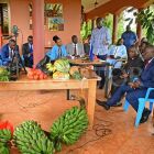 Former presidential candidate Col (Rtd) Kizza Besigye addresses FDC Members of Parliament who visited him at his home in Kasangati, Wakiso District, on May 17, 2022. PHOTO/ABUBAKER LUBOWA<br />Dr Besigye has asked government to downsize Cabinet that has proved costly to Ugandans. <br />The leader of the political pressure group, People&rsquo;s Transition Group, Col (Rtd) Dr Kizza Besigye, who has been under preventive arrest since last Thursday over attempts to mobilise Ugandans to demonstrate against the high cost of living, has vowed to continue with his activism once police leave his premises.