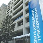 The International Monetary Fund (IMF) logo is seen outside the headquarters building in Washington, US [Yuri Gripas/Reuters]<br />These institutions were designed with colonial principles in mind, and they remain largely colonial in character to this day.